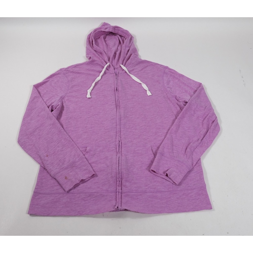 Old Navy Hoodie Women L Purple Cal Slub Hood Zip Up Long Sleeve Sweatshirt